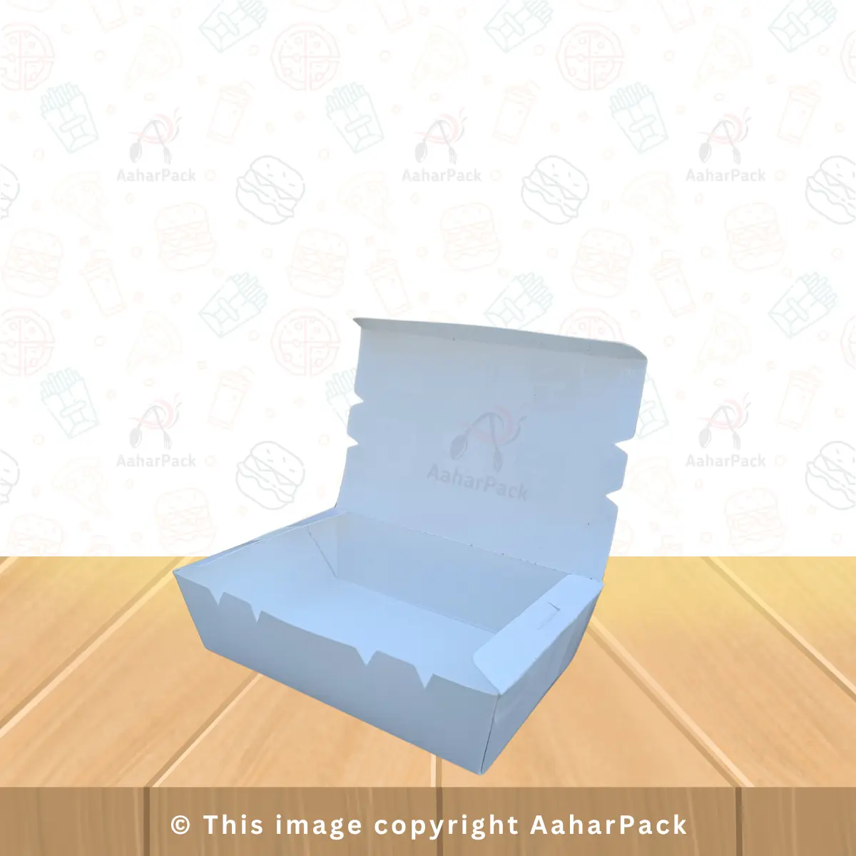 750 ML White Paper Meal Box – Sturdy & Eco-Friendly | Pack of 500